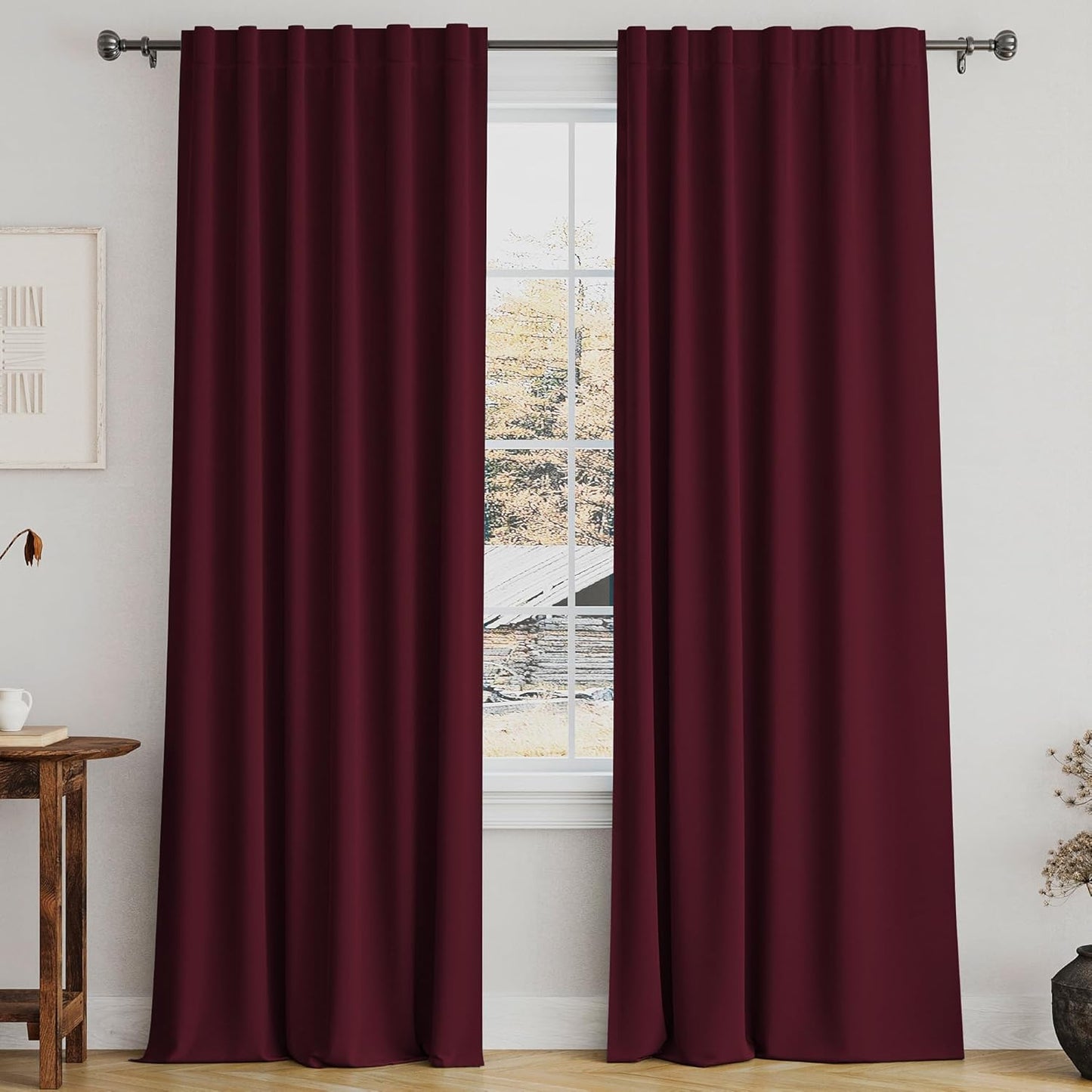 Turquoize Blackout Curtains for Elegant Home Decor in Burgundy