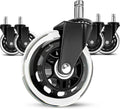 LPHY Office Chair Wheels Set of 5 - Smooth Rolling Hardwood-Safe