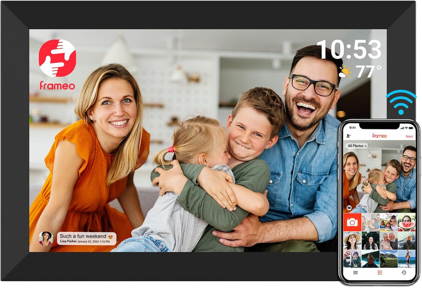 FRAMEO Digital Photo Frame 10.1 Inch WiFi Touch Screen