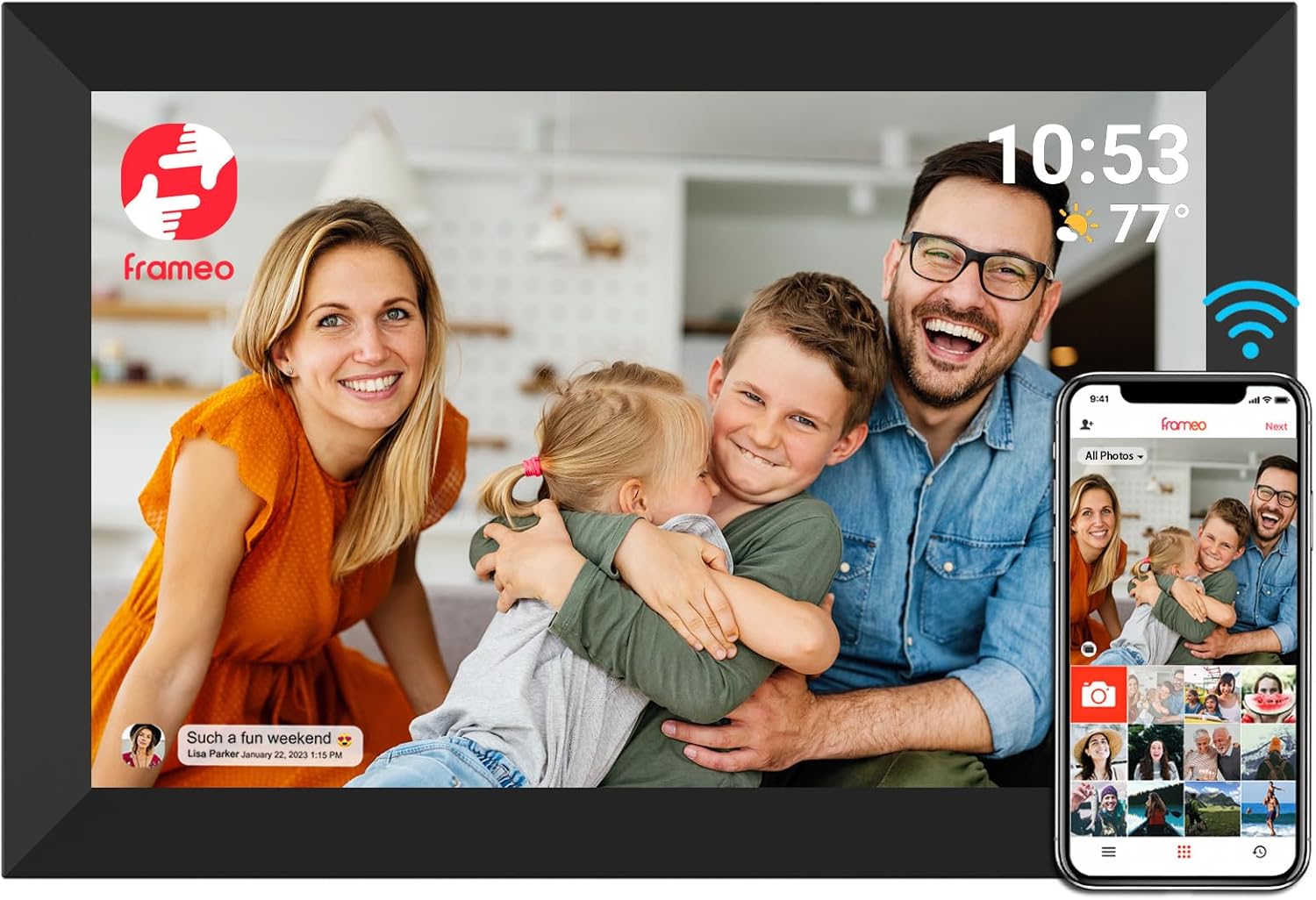 FRAMEO Digital Photo Frame 10.1 Inch WiFi Touch Screen