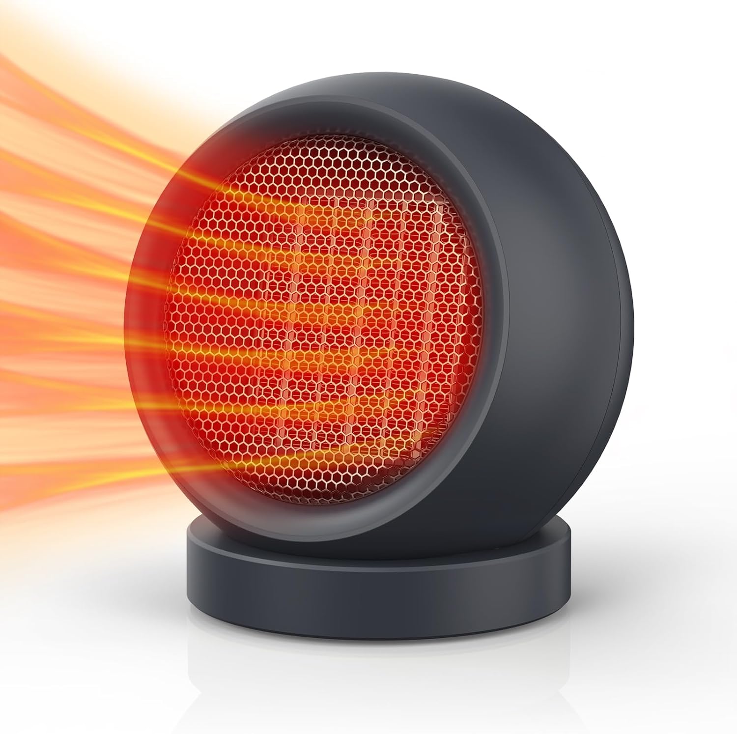 Powerful PTC Ceramic Desk Heater - Coolfor Dark Grey
