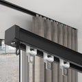 Invisible Heavy-duty Ceiling Curtain Track - Easy Install - Black - LTSRLL