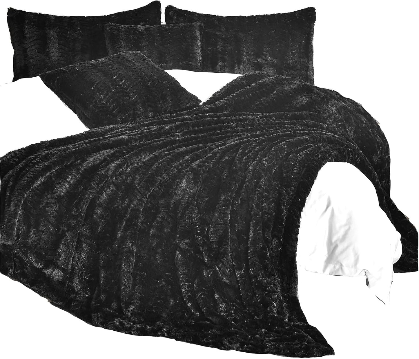 YUSOKI Luxury Faux Fur Blanket for Cozy Home Decoration