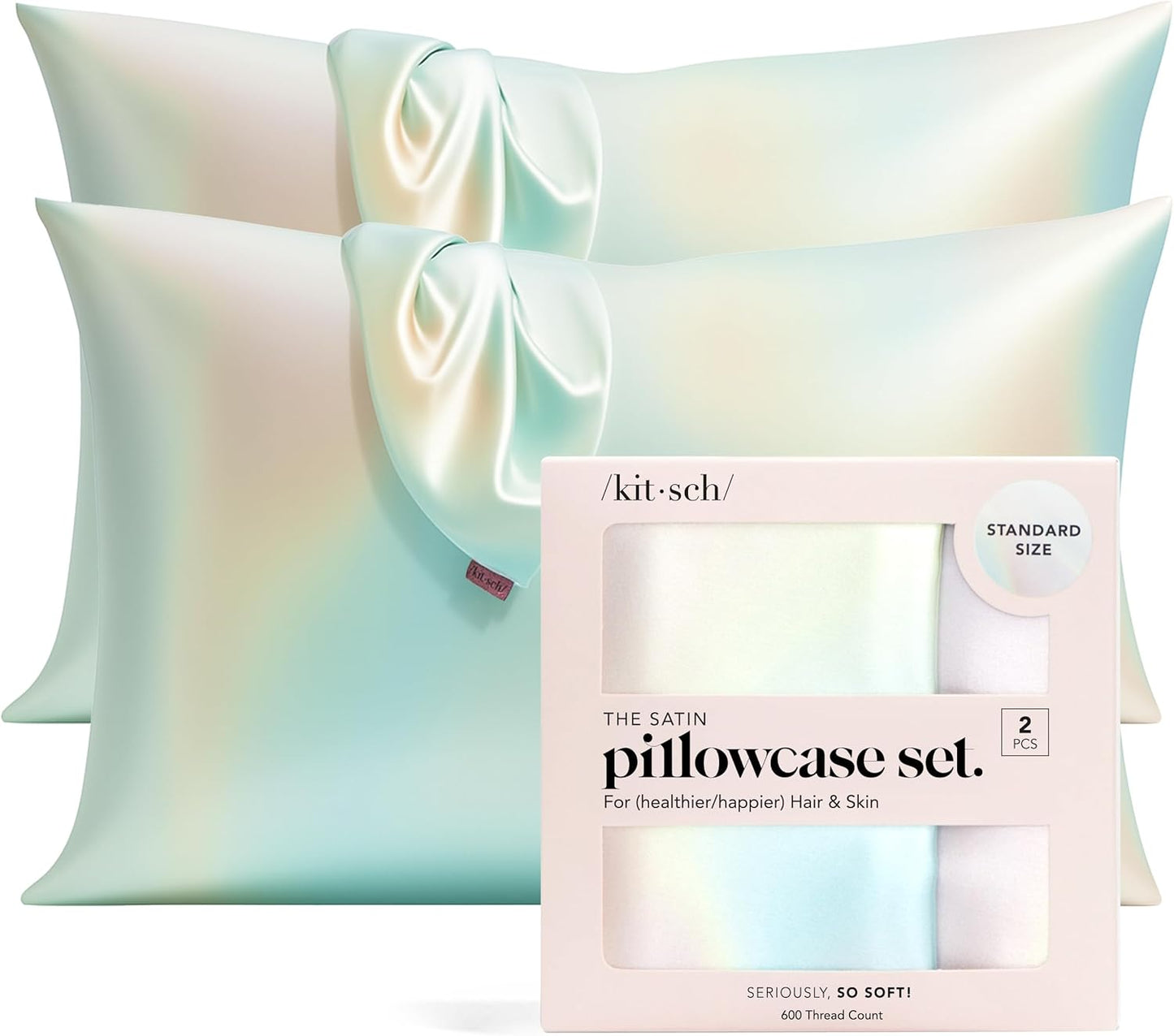 Kitsch Satin Pillowcase with Zipper for Hair & Skin Comfort