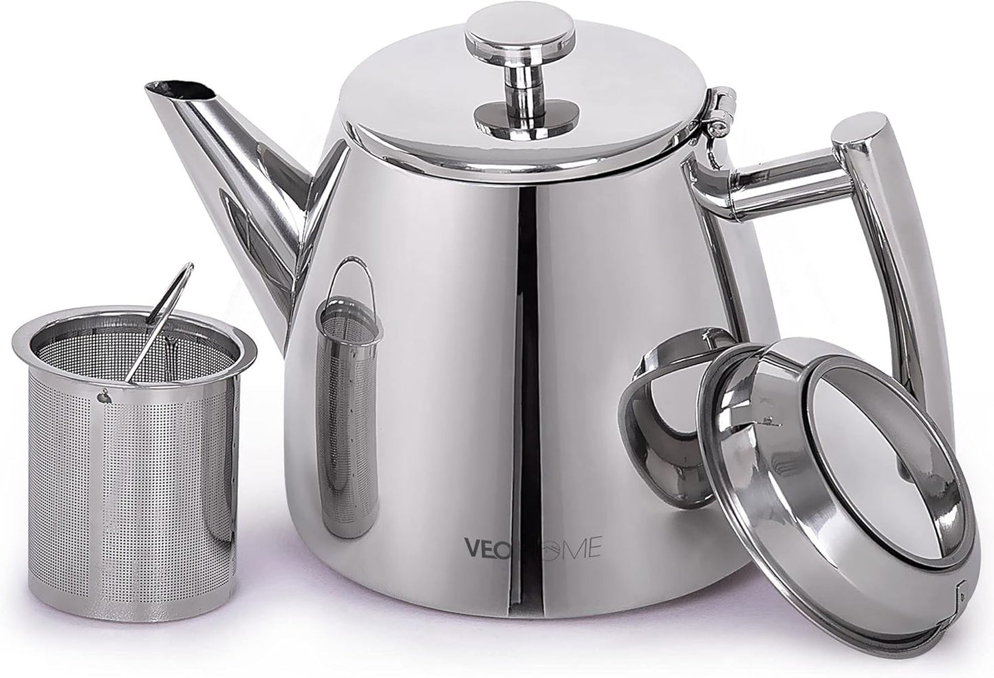 VeoHome Stainless Steel Tea Pot with Infuser for Perfect Brews