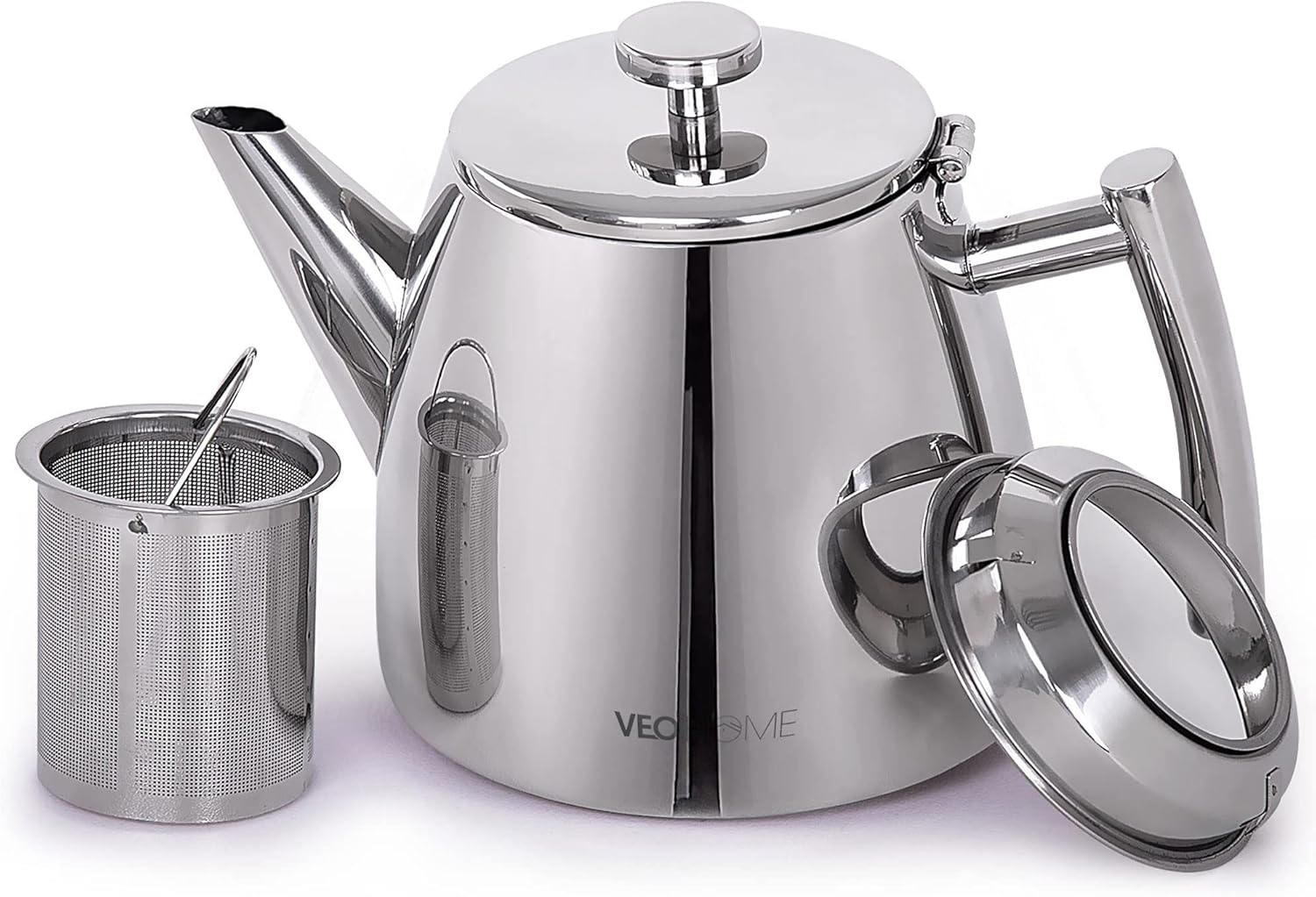 VeoHome Stainless Steel Tea Pot with Infuser for Perfect Brews