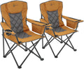 Portable Deluxe Folding Camp Quad Chair with Headrest - Cozy & Cooler