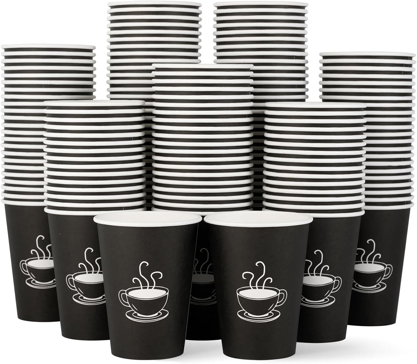 210 Pack 12 oz Paper Coffee Cups - Hot Cup Kit