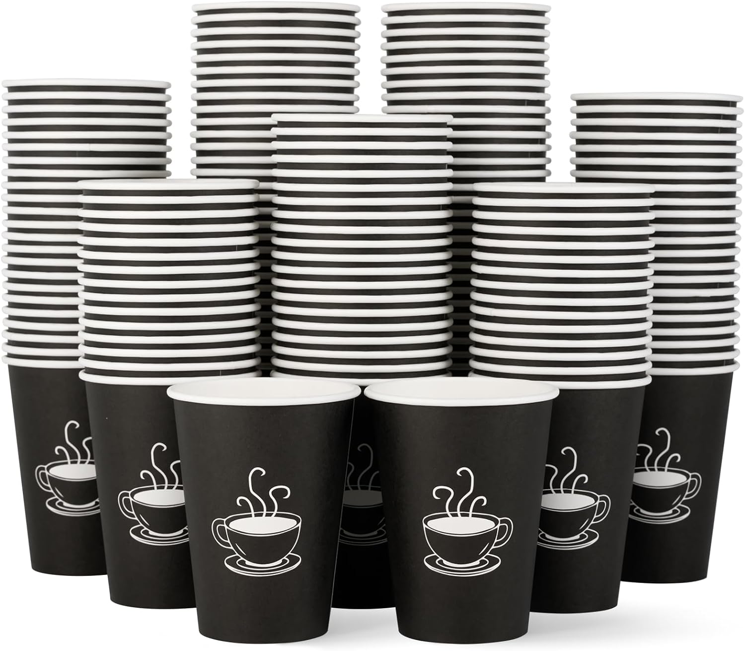210 Pack 12 oz Paper Coffee Cups - Hot Cup Kit