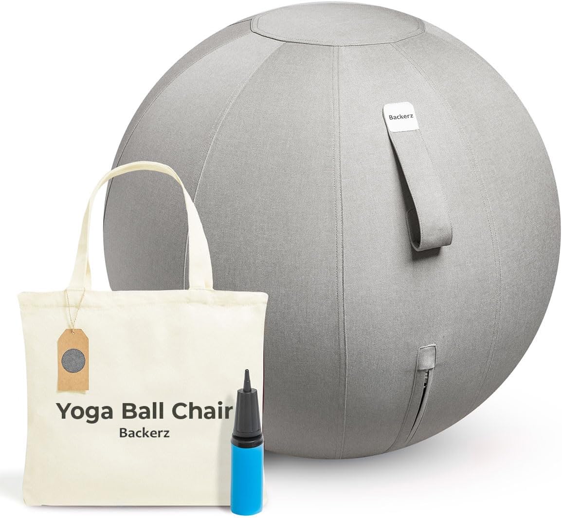 Backerz Ergonomic Balance Ball Chair - Posture & Pain Relief - 25.5in