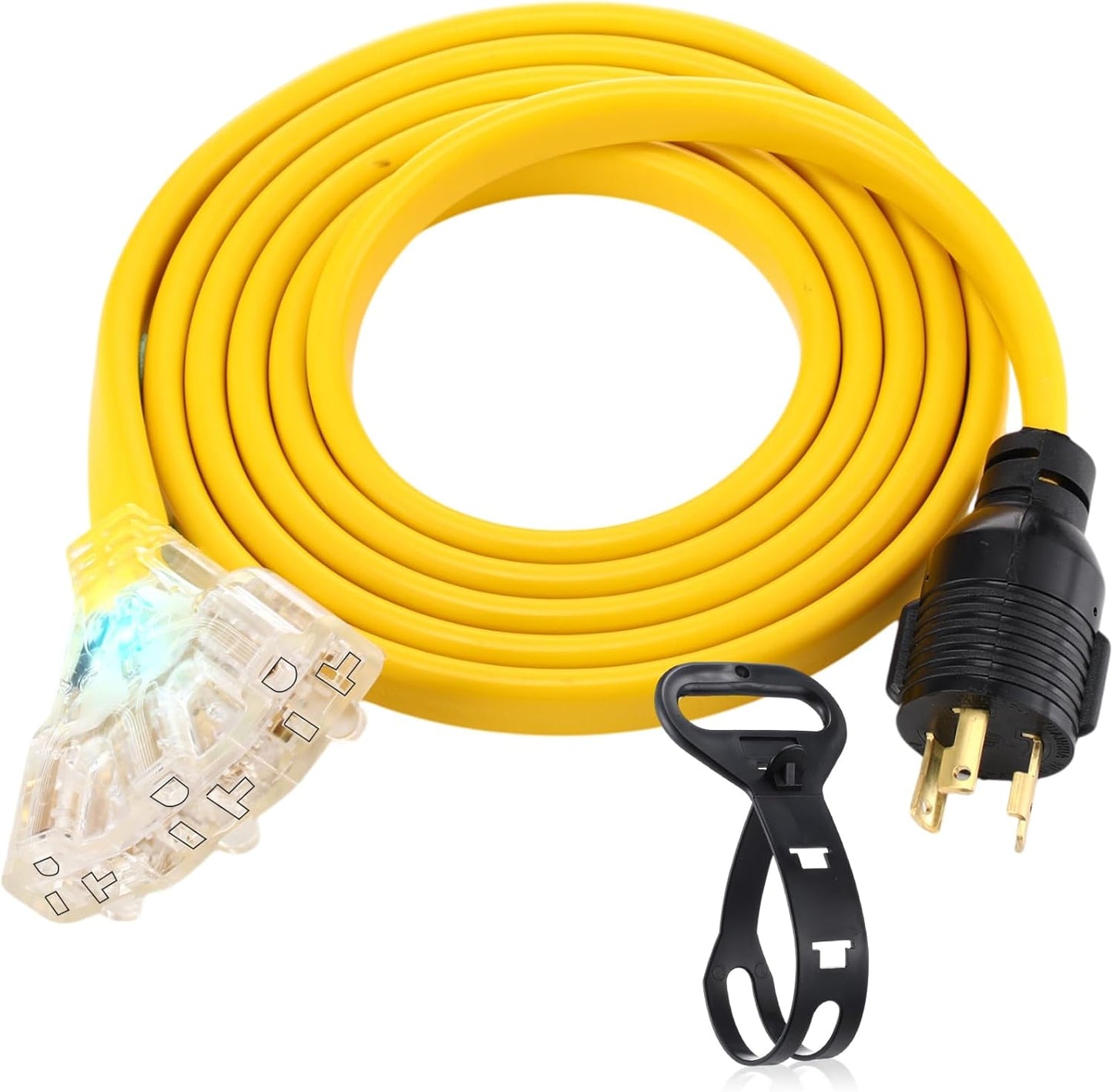 10 ft RV Generator Flat Extension Cord for Household Power Use