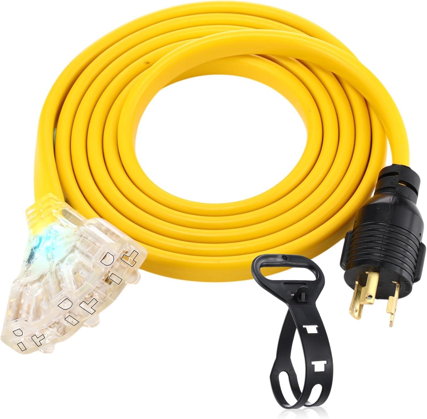 10 ft RV Generator Flat Extension Cord for Household Power Use