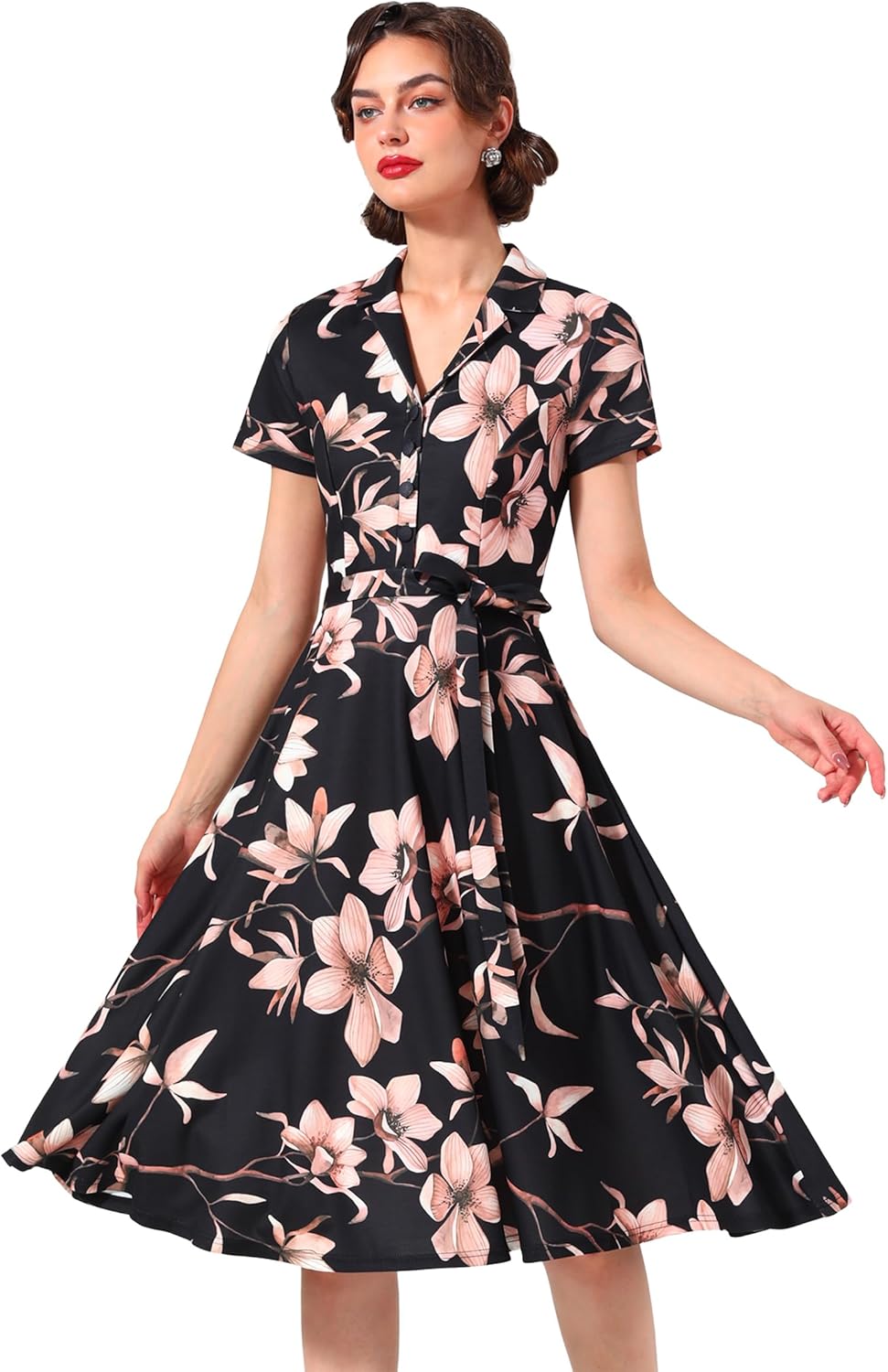 Wedtrend Women's Vintage Tea Dress for Cocktail and Casual Wear