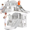 8 in 1 Toddler Indoor Playground With Slide and Activities - Safe