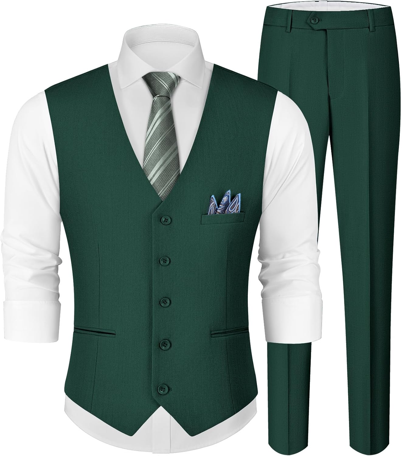 MAGE MALE Men's Linen 2 Piece Suit Slim Fit for Weddings