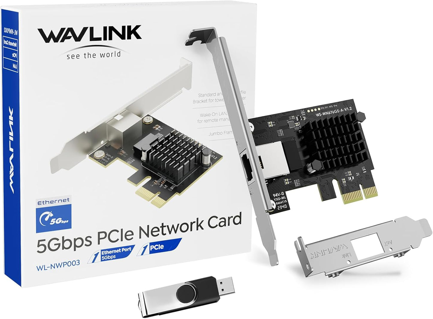 WAVLINK 5GB PCIe Network Card for High-Speed Ethernet Connection