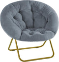 Sweetcrispy Saucer Chair Faux Fur Folding X-Large Grey - Cozy Comfort