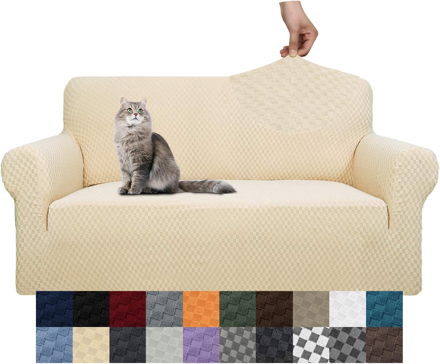 YEMYHOM Couch Cover High Stretch Sofa Covers for 2 Cushion Couch