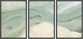 Framed Wall Art Print Set Pastel Waves Blue and White Tones - Chic