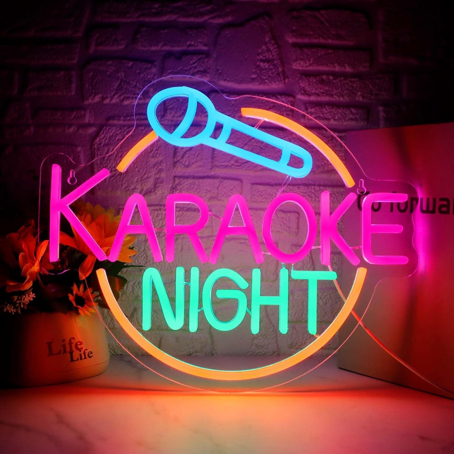 Karaoke Night Neon Sign for Wall Decor - Bright LED Lights