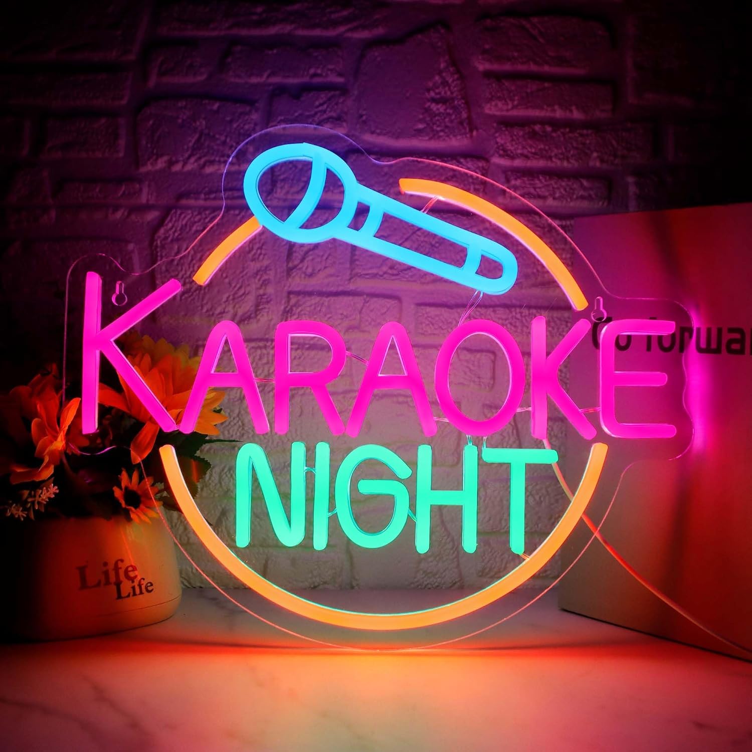 Karaoke Night Neon Sign for Wall Decor - Bright LED Lights