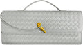 Woven Clutch Purses for Women, Elegant Leather Evening Bag