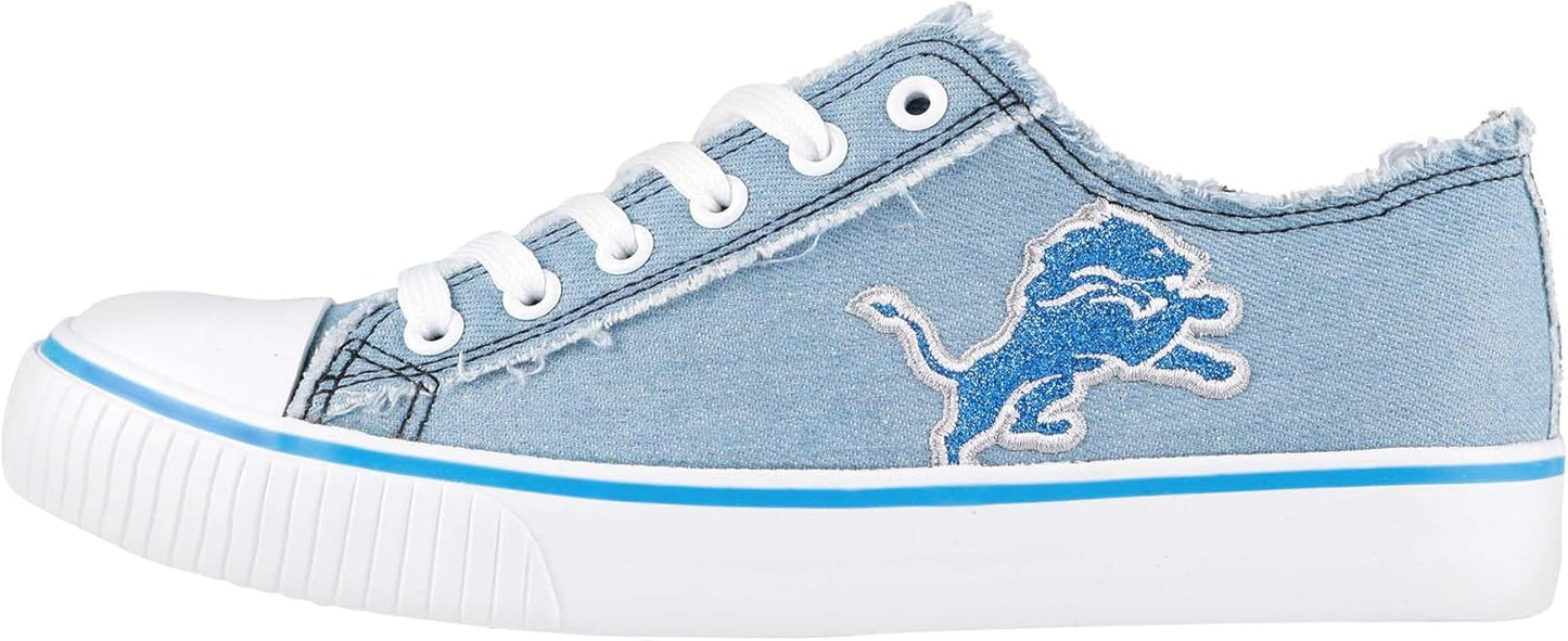 FOCO Women's NFL Denim Team Logo Low Top Canvas Sneakers
