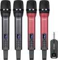 Rechargeable Wireless Microphones 4 Pro Handheld Cordless Mics System