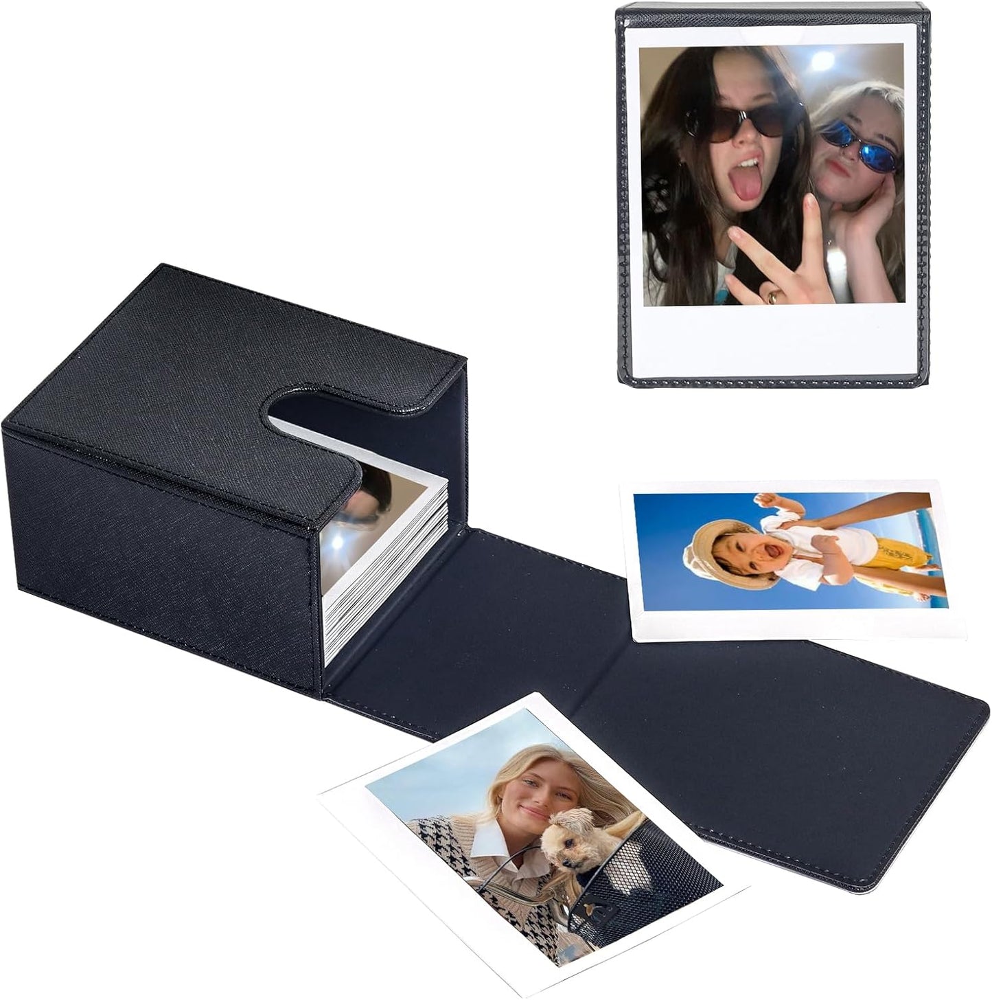 Vertical Film Holder Case for Instant Cameras - Protects 50+ Films in Black