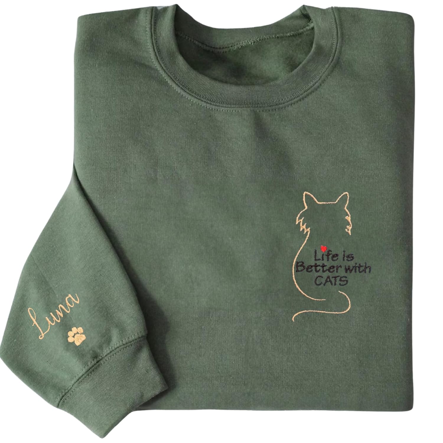 Handmade Cat Mom Sweatshirt - Life Better With Cats