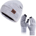 Winter 1-3 PCS Beanie Hat Gloves Scarf Set for Men and Women - Fleece