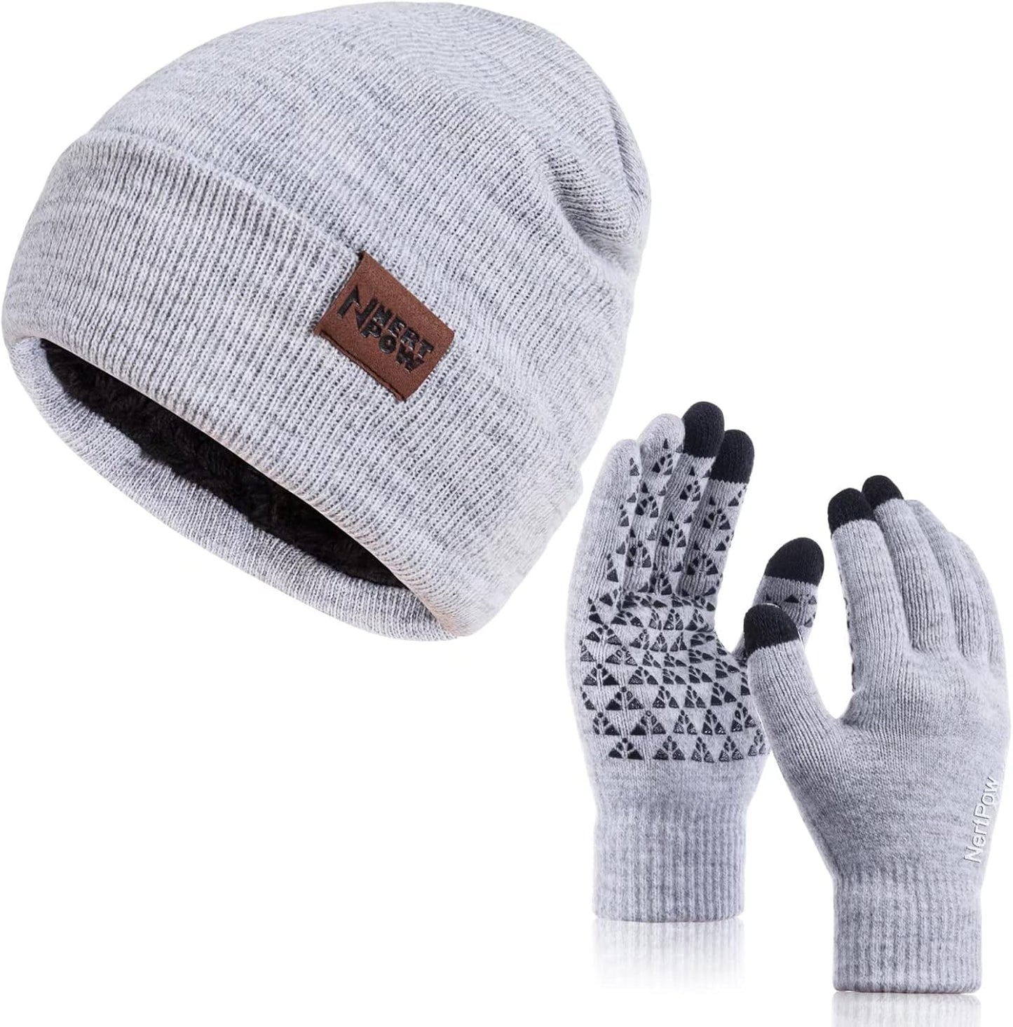 Nertpow Winter Beanie Gloves Scarf Set: Stay Warm Stylishly