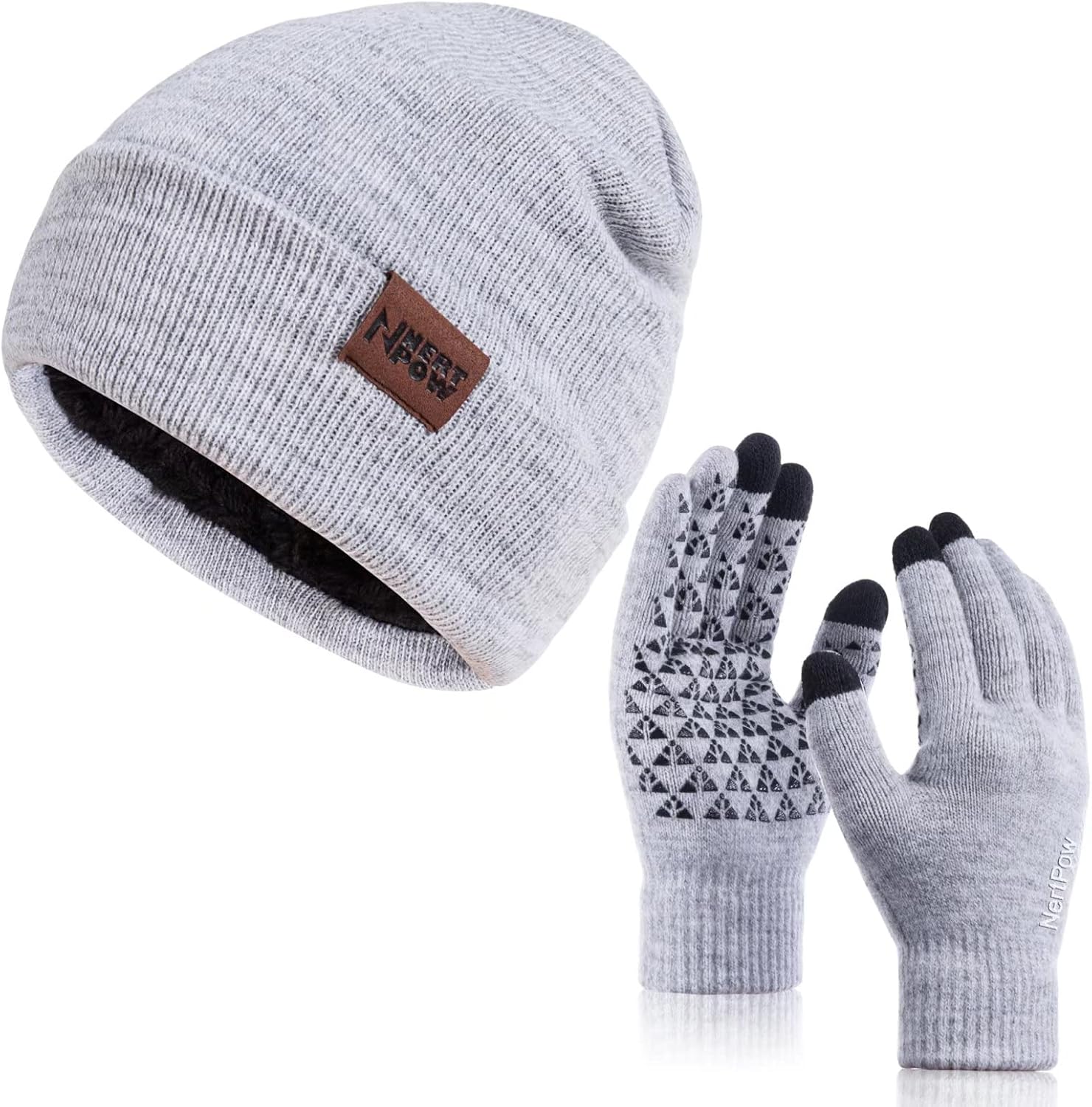 Nertpow Winter Beanie Gloves Scarf Set: Stay Warm Stylishly