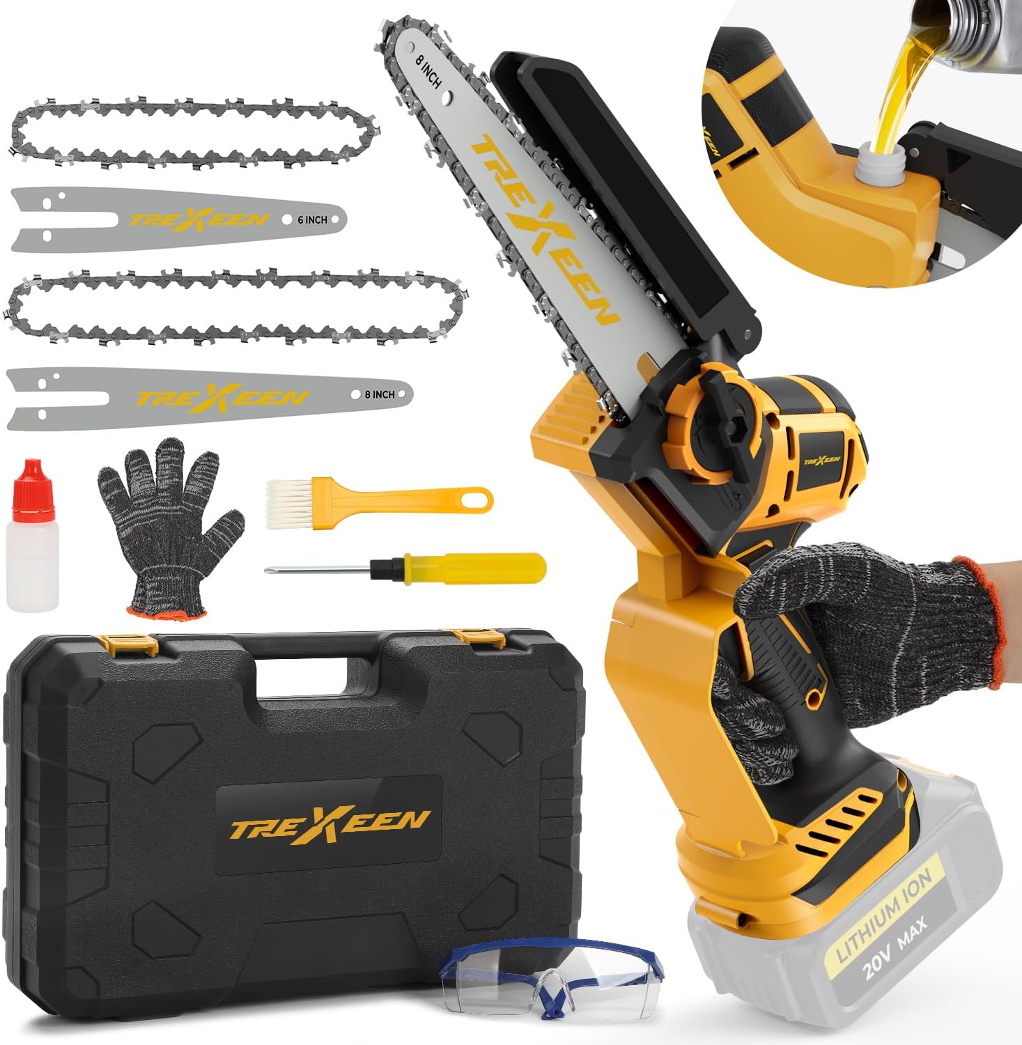 Mini Chainsaw for Wood Cutting and Tree Trimming Tasks