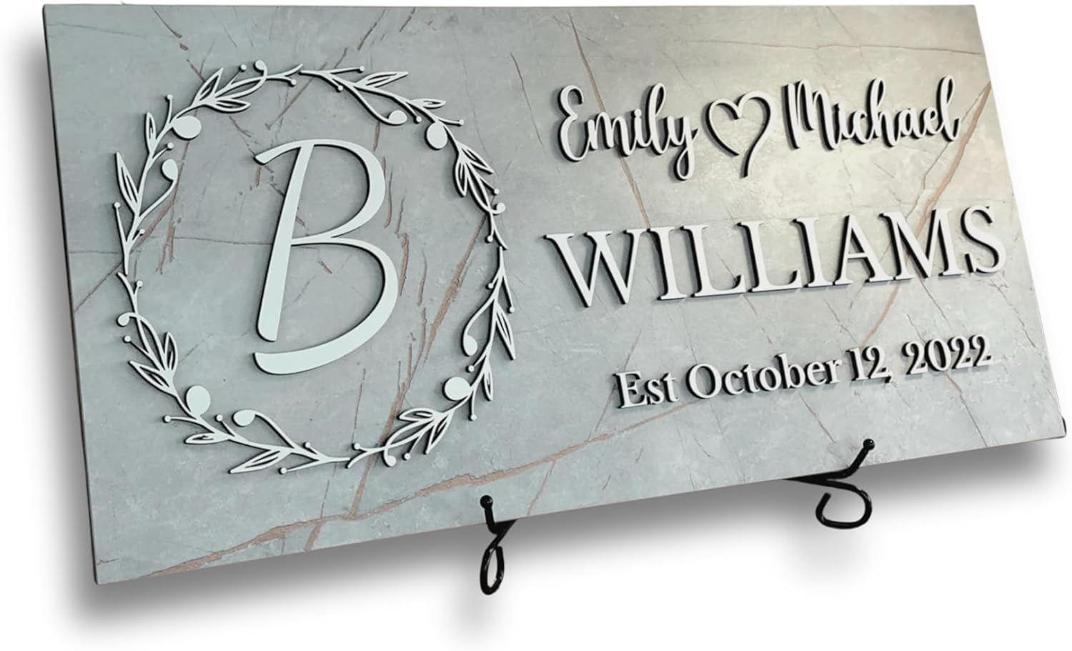 Personalized Monogrammed Family Name Sign for Modern Decor