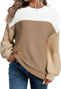 Women Casual Long Sleeve Crewneck Knit Pullover Sweater - Soft