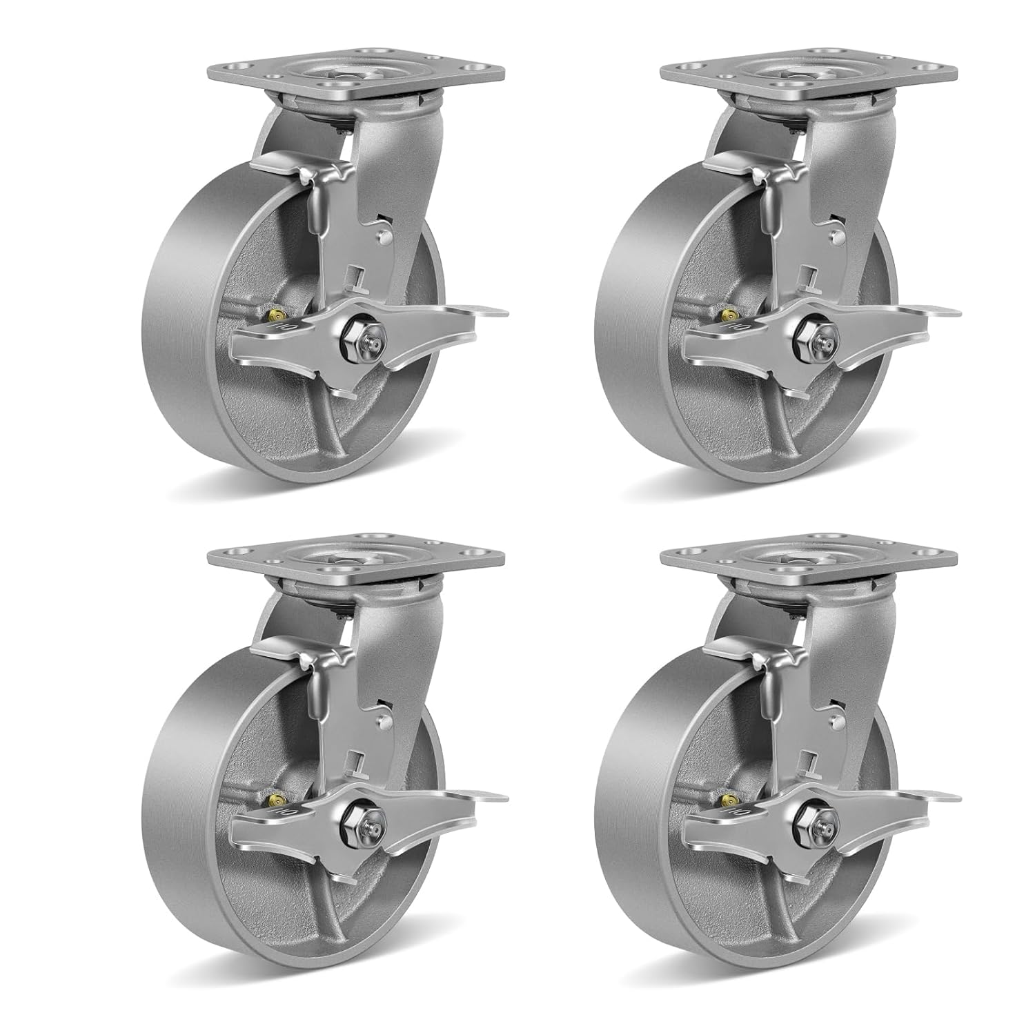 6X2 Heavy Duty Caster Wheels for Industrial Use - Set of 4