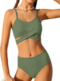 Girls Swimsuit Criss Cross Bikini Set Two Piece - Comfortable Summer