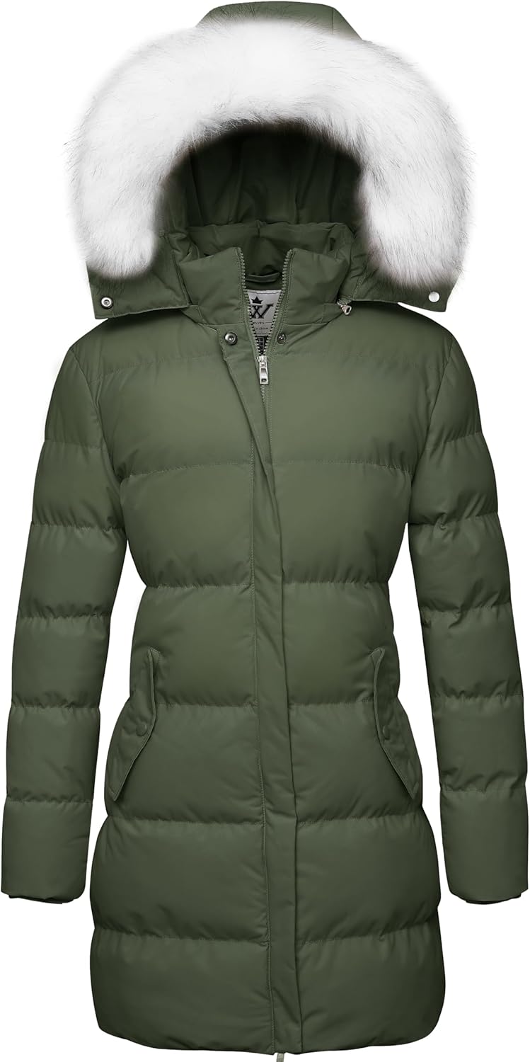 WenVen Women's Winter Thicken Puffer Coat for Cold Weather