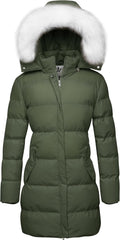 WenVen Women's Winter Thicken Puffer Coat with Faux Fur (Style 681Z)