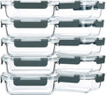 Glass Meal Prep Containers 10-Pack 22oz - Stackable Meal Prep Set