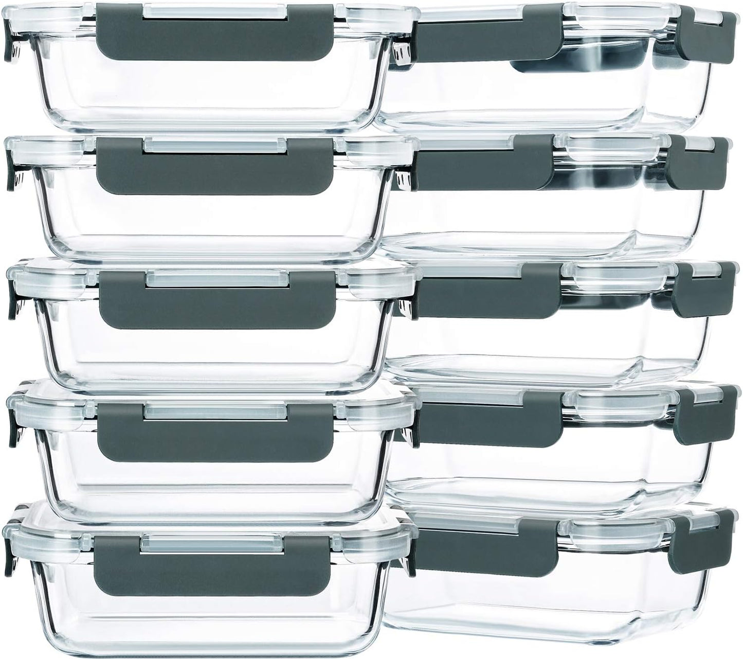 M MCIRCO 10-Pack Glass Meal Prep Containers for Food Storage