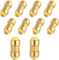 Push Fit 1 in x 1 in Brass Straight Couplings - Pack of 10