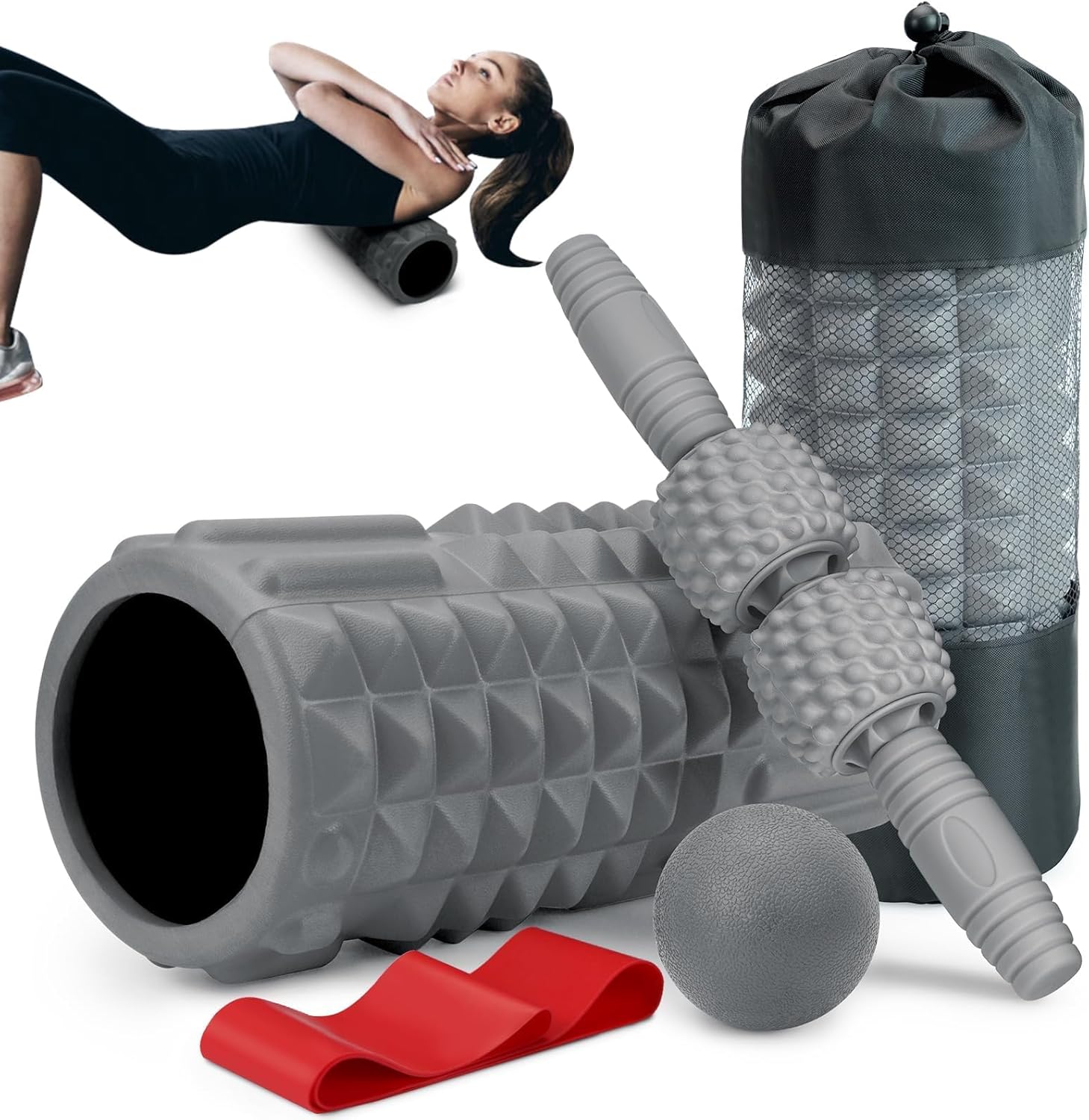 Ultimate Deep Muscle Massage Kit: 5-in-1 Gray Set