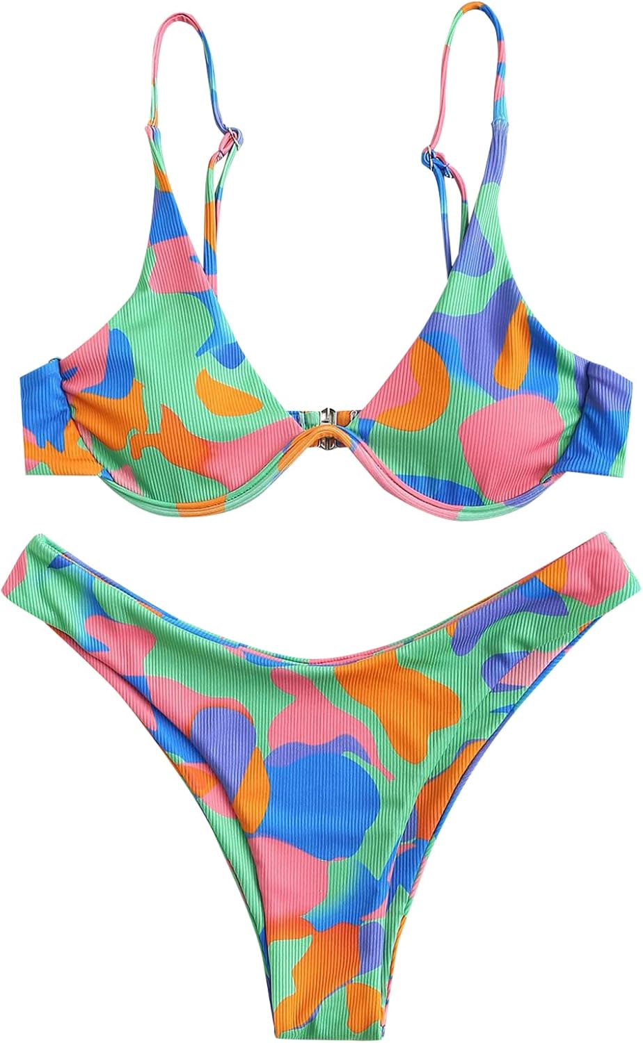 ZAFUL Womens High Cut Thong Bikini Set for Summer Fun