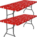 Smiry Rectangle Christmas Table Cloth 30x96 - Elastic Waterproof Fit