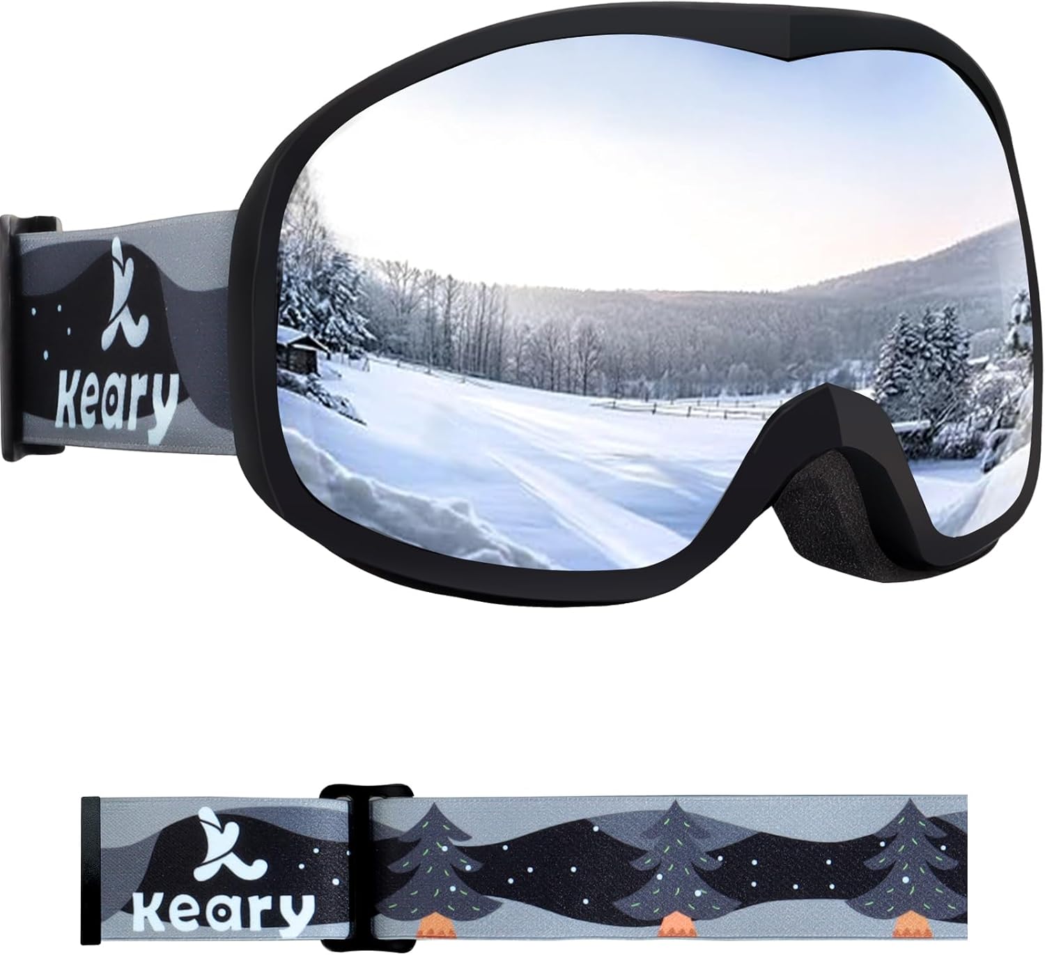 Keary Kids Ski Goggles: 100% UV Protection