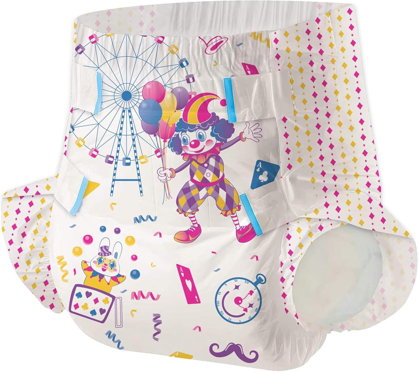 Aimisin Adult Printed Diapers - Heavy Absorbency & Leak Protection - 7 Pieces