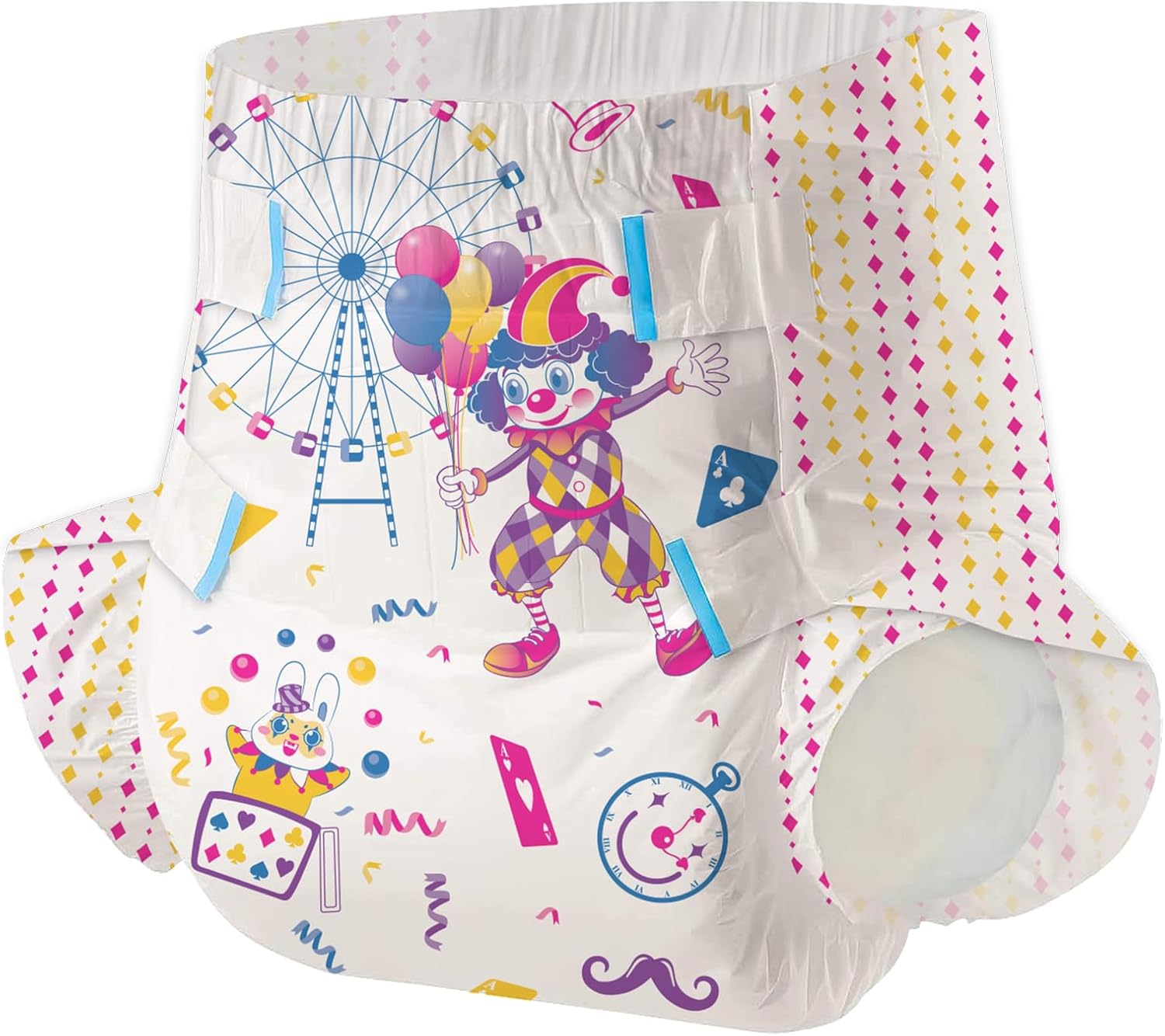Aimisin Adult Printed Diapers - Heavy Absorbency & Leak Protection - 7 Pieces