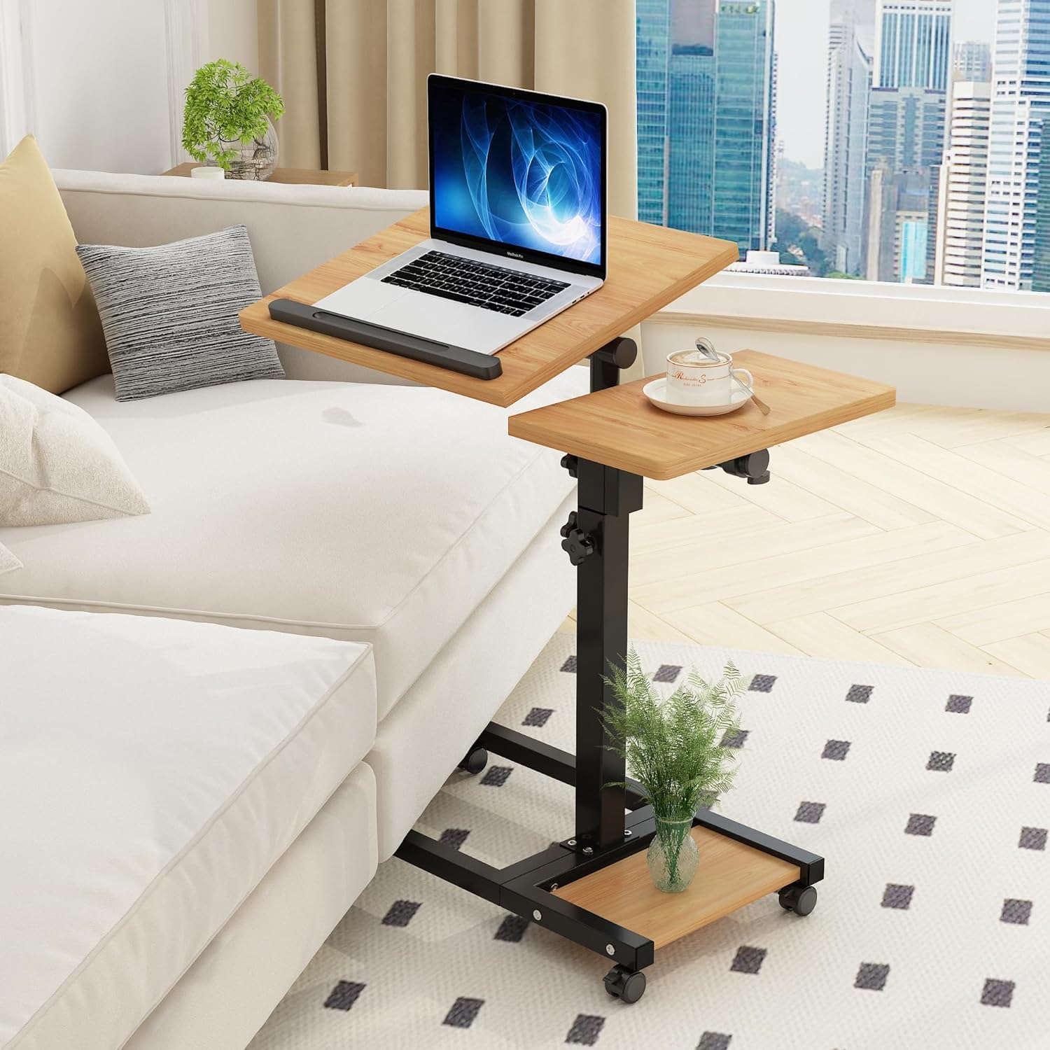 Mobile Adjustable Height Laptop Stand for Easy Work Anywhere